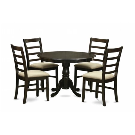 East West Furniture 5 Piece Small Kitchen Table Set-Dining Table and 4 Kitchen Chairs HLPF5-CAP-C